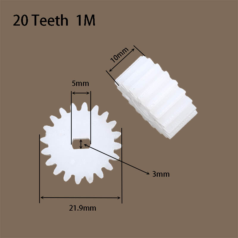 28Byj-48 - ترس بلاستيكي POM 20T 1M بفتحة
