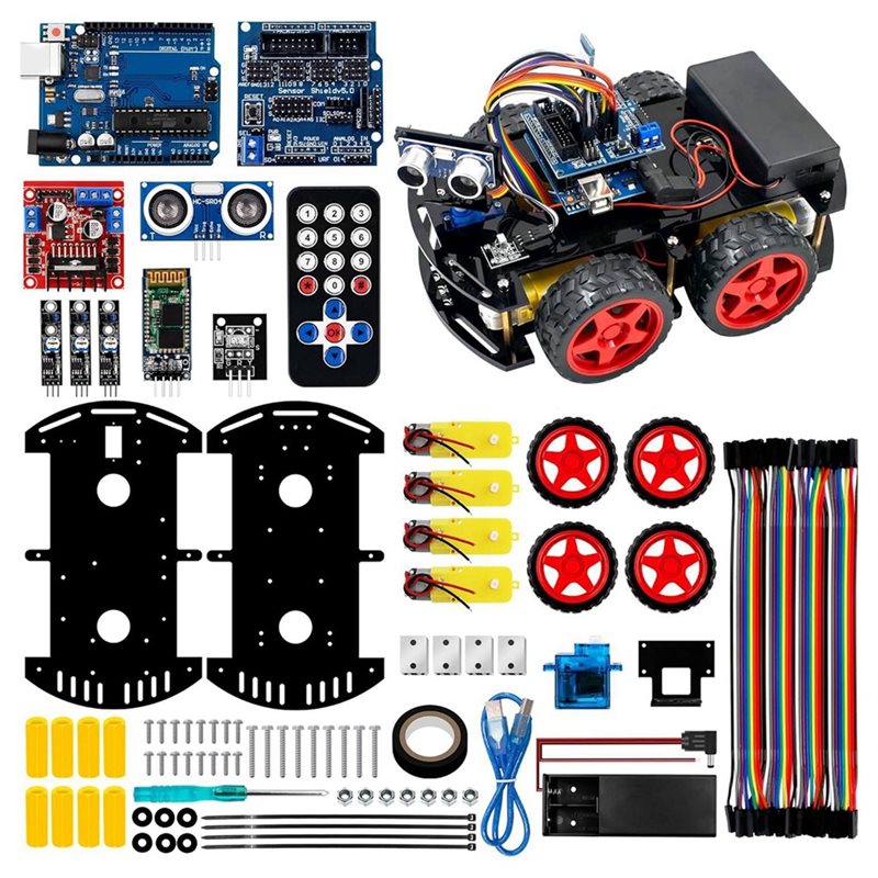 Arduino Robot - طقم سيارة روبوتية ذكية WOWFU-4WD لأردوينو