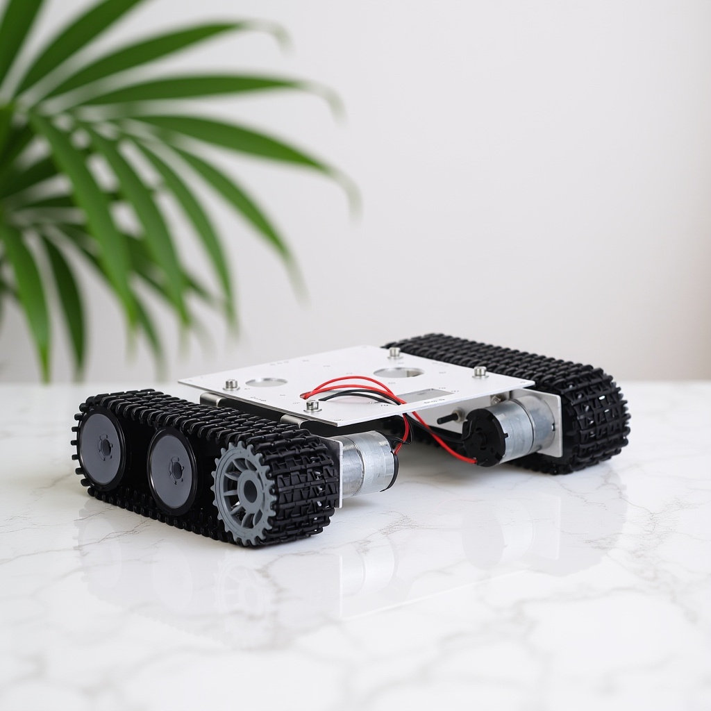 مجموعة هيكل دبابة روبوت معدنية - مراجعة Tracked Robot Chassis وسعره