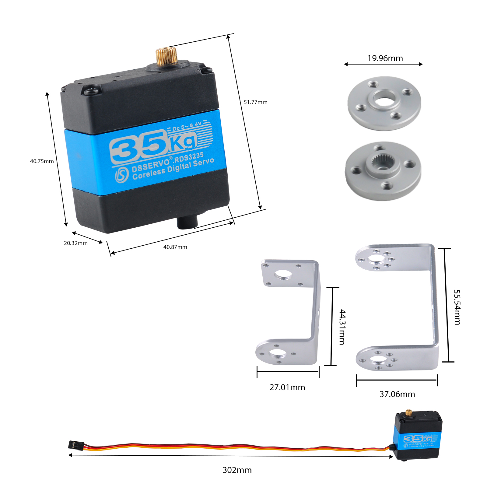 RDS3235 سيرفو رقمي بقوة 35 كجم - مراجعة Servo Bracket وسعره