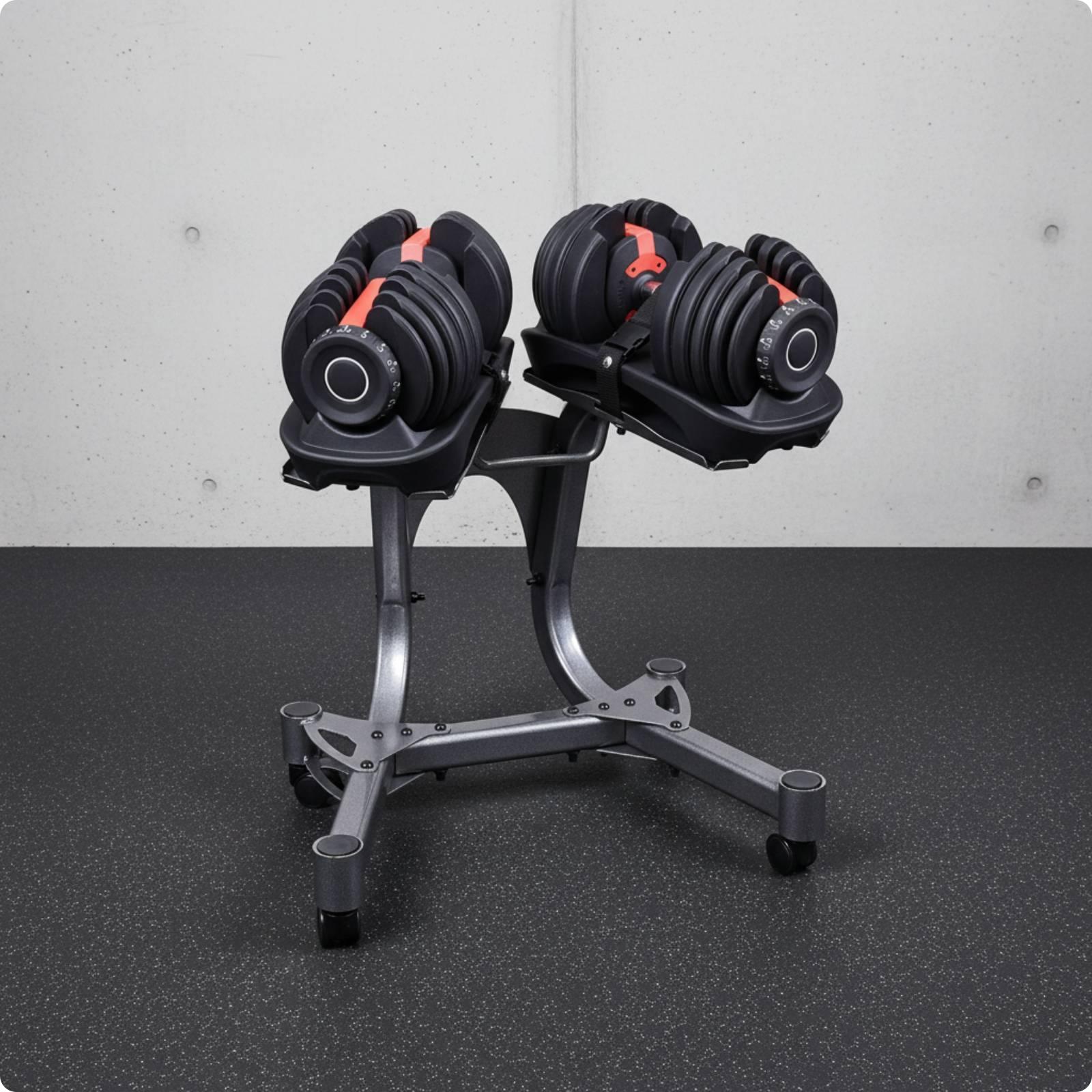 حامل دمبل قابل للتعديل على عجل - مراجعة Caster Wheel وسعره